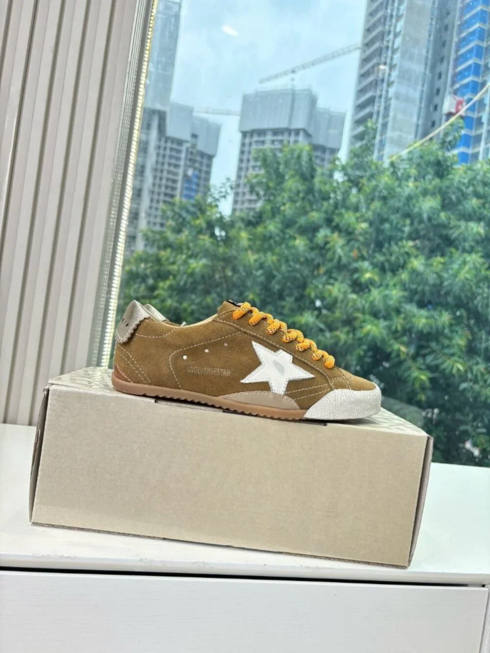 Golden Goose Tan Suede Star-Accent Sneakers - Picture 7 of 9